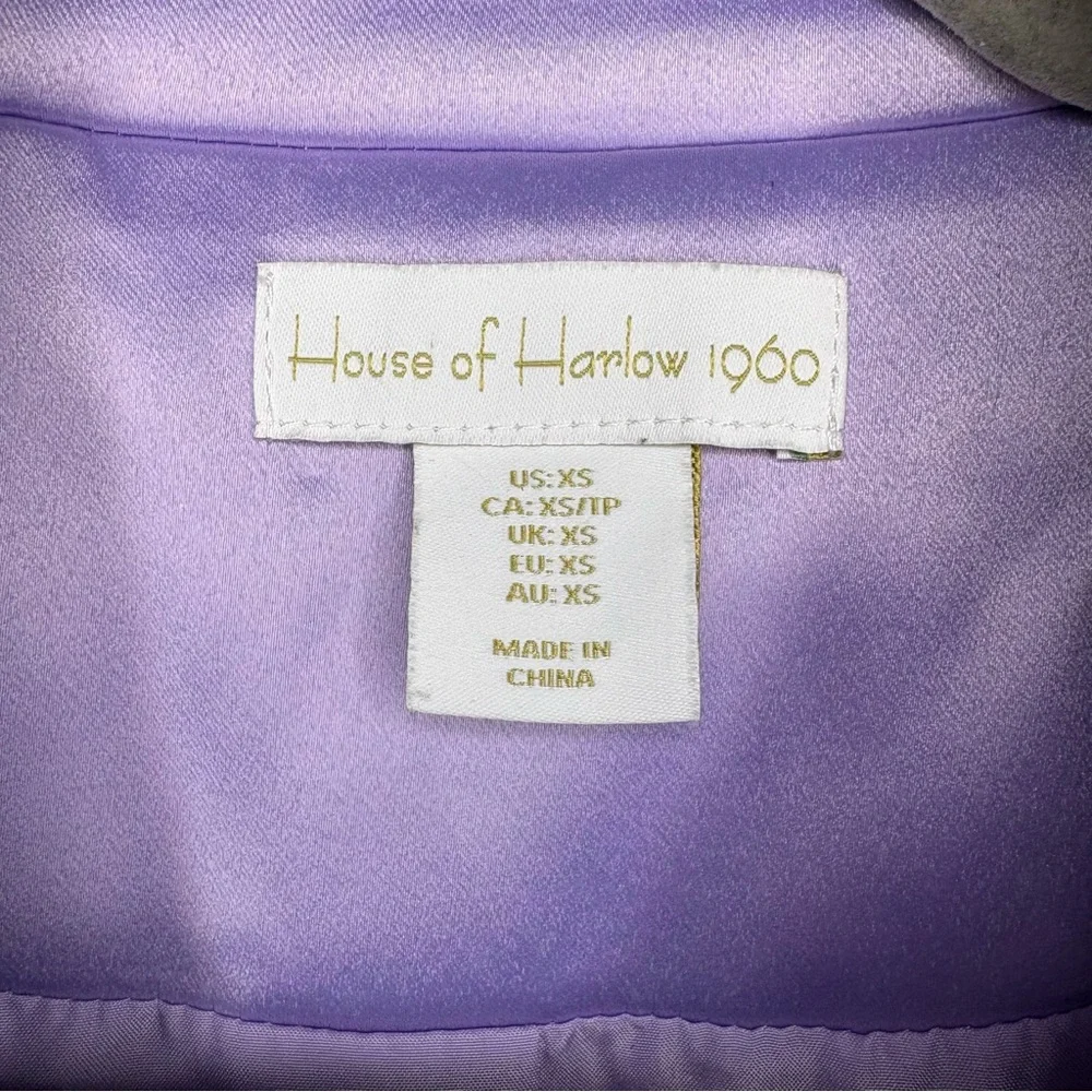 House of Harlow 1960 Gianna Cropped Satin Blazer in lilac - Picture 4 of 10